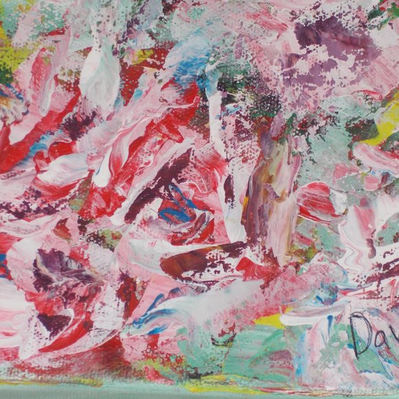 Texas Artist Davila Other - New Original "Infinity Roses" 5"x7" oil painting by Texas Artist Davila